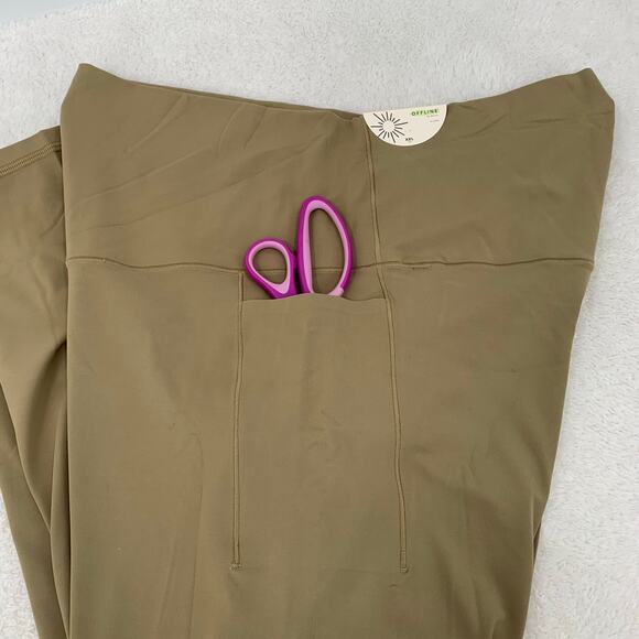 Aerie Womens XXL Offline Real Me Xtra 7/8 Legging Soft Stone High Waist Pockets - Picture 8 of 14